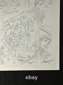 Mark Bagley Original page Avengers Assemble #4 pg5 Hulk Thanos Cap Spidey