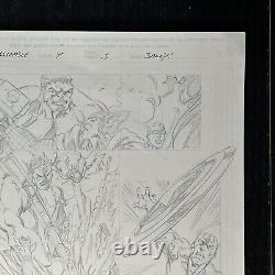 Mark Bagley Original page Avengers Assemble #4 pg5 Hulk Thanos Cap Spidey