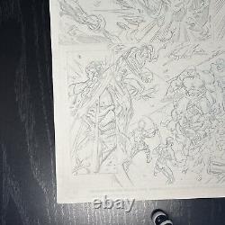 Mark Bagley Original page Avengers Assemble #4 pg5 Hulk Thanos Cap Spidey