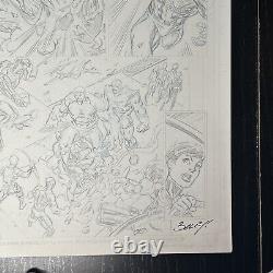 Mark Bagley Original page Avengers Assemble #4 pg5 Hulk Thanos Cap Spidey