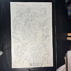 Mark Bagley Original page Avengers Assemble #4 pg5 Hulk Thanos Cap Spidey