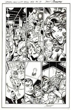 Mark Bagley Signed 2019 Spider-man Original Art-mary Jane Watson, Pete, Harry