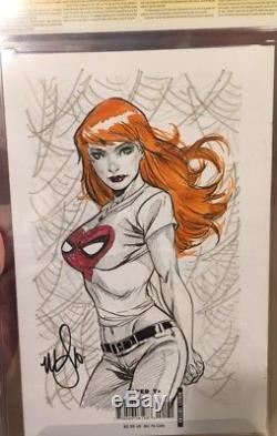 Mark Brooks Double Sketch Cover! Mary Jane & Spidey Cgc 9.8