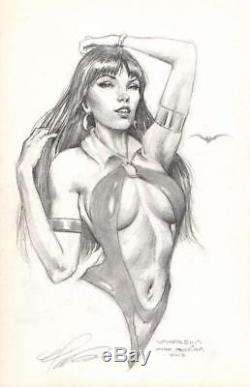 Mark Texeira Signed 2018 Sexy Vampirella Original Art-11 X 17