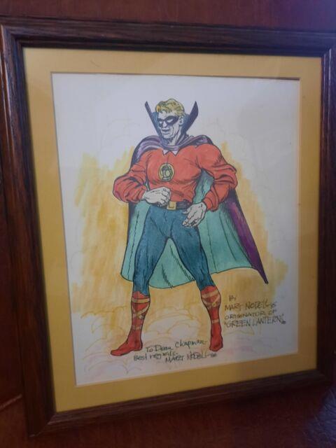 Mart Nodell The Creator Original Art Color Drawing Of Green Lantern 1986 8×10