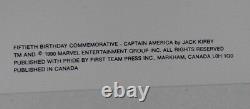 Marvel Captain America B/w Litho Joe Simon Hand Signed Jack Kirby Sticker Coa