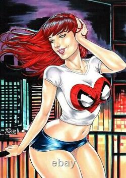 Mary Jane by Fred Benes Original Comic Art Drawing Spider-Man Gwen Stacy 8.5x11