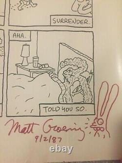 Matt Groening Signed RARE Life In Hell Poster 87