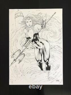 Mera Aquaman (11x17) Original Art Comic Pinup By Leo Matos