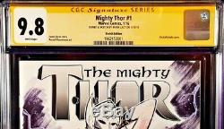 Mighty Thor #1 Cgc Ss 9.8 Original Art Sketch Avengers Thanos Hela Marvel Comics