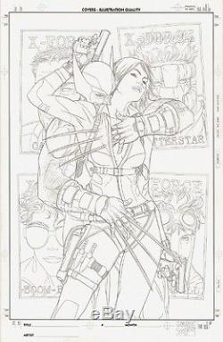 Mike Choi X-Force Wolverine original comic book cover art Domino