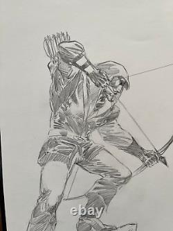 Mike Grell Green Lantern Green Arrow Original Art Commission 11X17 Full Figure