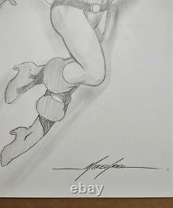 Mike Grell Signed Power Girl Original Art-11 X 17-dc Comics! Free Ship