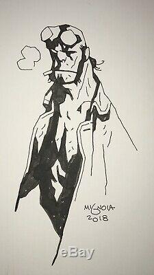 Mike Mignola Hellboy Pinup Original Drawing