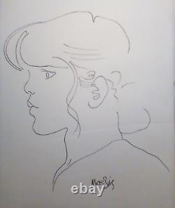 Moebius original art drawing Girl profile sketch -8 7/8 x10 1/2, 2012 or prior