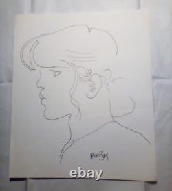 Moebius original art drawing Girl profile sketch -8 7/8 x10 1/2, 2012 or prior