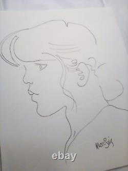 Moebius original art drawing Girl profile sketch -8 7/8 x10 1/2, 2012 or prior