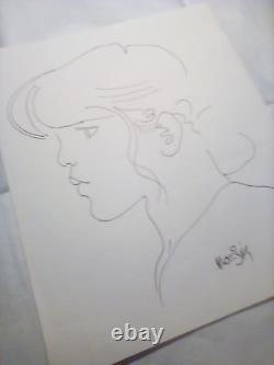 Moebius original art drawing Girl profile sketch -8 7/8 x10 1/2, 2012 or prior