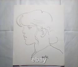 Moebius original art drawing Girl profile sketch -8 7/8 x10 1/2, 2012 or prior