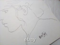 Moebius original art drawing Girl profile sketch -8 7/8 x10 1/2, 2012 or prior