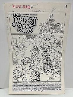 Muppet Babies 21 page 1 Title Splash Page Marie Severin Original Comic Art