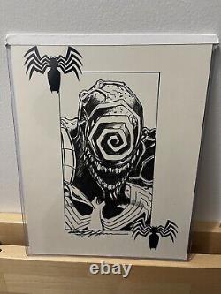 Neal Adams Original Art Head Sketch of Venom signed by Neal Adams