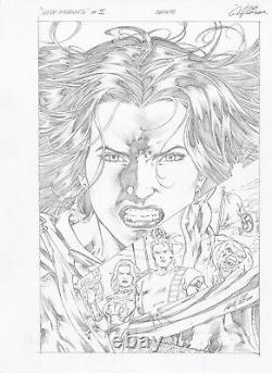 New Mutants Forever #5 Cover Prelim Original Comic Art by Al Rio, Marvel, 2010