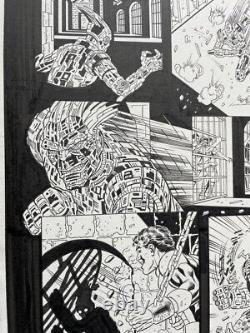 New Mutants Forever #5 p9, Original Comic Art Warlock, Sunspot by Al Rio, Marvel