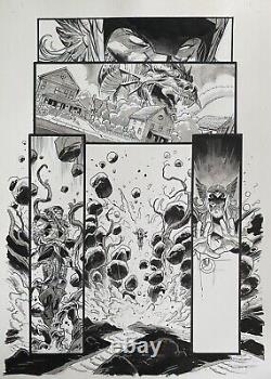Nic Klein Original Art Thor 22 Page 14 Featuring Jormungandr Comic Art Marvel