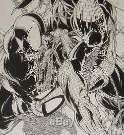 ORIGINAL 11 x 17 PENCIL SKETCH AMAZING SPIDERMAN VENOM BY JAMIE BIGGS
