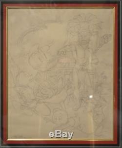 ORIGINAL ART CARL BARKS Finished Drawing DONALD DUCK & The GUILDED MAN Disney