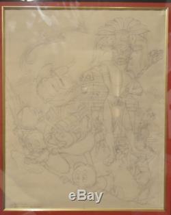 ORIGINAL ART CARL BARKS Finished Drawing DONALD DUCK & The GUILDED MAN Disney