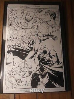 ORIGINAL Art Shane Davis page Inks & signed by Sandra Hope Superman Batman #75