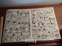 ORIGINAL COMIC STRIP ART 2 SHEETS 1950's HANDY ANDY UK H. E. PEASE HEP