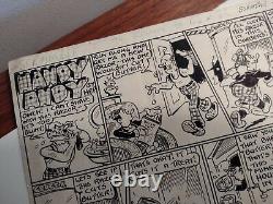 ORIGINAL COMIC STRIP ART 2 SHEETS 1950's HANDY ANDY UK H. E. PEASE HEP