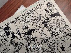 ORIGINAL COMIC STRIP ART 2 SHEETS 1950's HANDY ANDY UK H. E. PEASE HEP