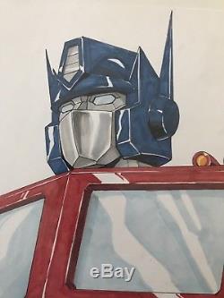 Optimus Prime Original Art Commission Sketch By Dan Khanna Transformers COA