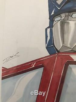 Optimus Prime Original Art Commission Sketch By Dan Khanna Transformers COA