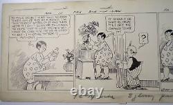 Original 1927 NY Tribune Comic Strip Art Drawing By E. H. Wellington INVESTIGATES