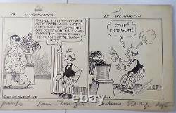 Original 1927 NY Tribune Comic Strip Art Drawing By E. H. Wellington INVESTIGATES