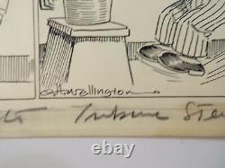 Original 1927 NY Tribune Comic Strip Art Drawing By E. H. Wellington INVESTIGATES