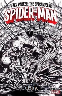 Original Art Comic Book Sketch Cover Spectacular Spiderman Venom By Jim Kyle