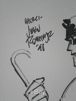 Original Art French Convention Sketch Daredevil By John Romita Jr 1998