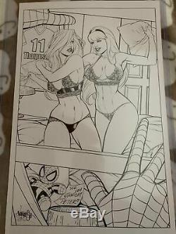 Original Art - Gwen Stacy Vs Mary Jane - Spider-Man Pajama Pillow Fight