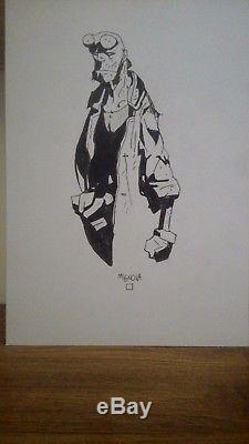 Original Art HELLBOY sketch by Mike Mignola- Rare legend comic art