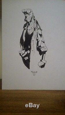 Original Art HELLBOY sketch by Mike Mignola- Rare legend comic art