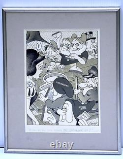 Original Art JAY LYNCH-SNOW WHITE & SEVEN DWARFS politcal cartoon fo Ms Magazine