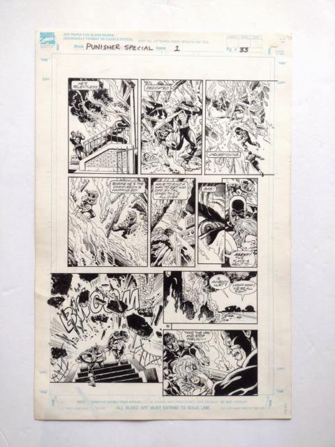 Original Art! Punisher No Escape Page 33 1990 Action Punisher & U. S. Agent