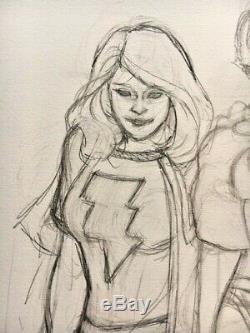 Original Art! Power Girl, Mary Marvel & Dr. Light by Kevin Maguire