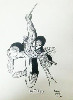 Original Art SPIDERMAN by Arthur Adams -9x12 sketch RARE Comic art Collectible